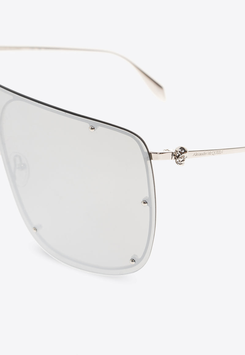 Alexander McQueen Skull Shield Sunglasses Silver 649846 I3310-1273