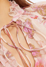 Zimmermann Matchmaker Billow Floral Print Blouse Pink 3825TMAT 0-CORHI
