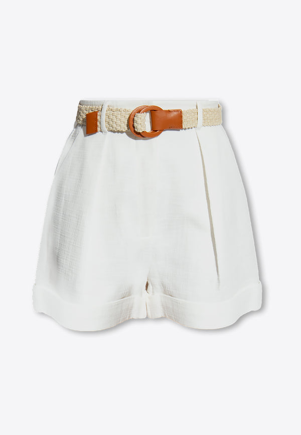 Zimmermann August Belted Shorts White 4216ARS242 0-IVO