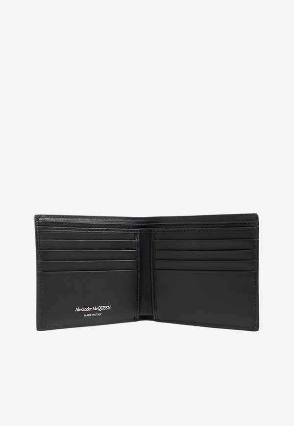 Alexander McQueen Bi-Fold Studded Leather Wallet Black 602137 1AAQ2-1000