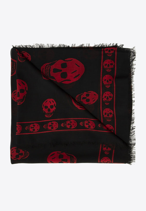 Alexander McQueen All-Over Skull Motif Scarf Black 557717 4943Q-1074