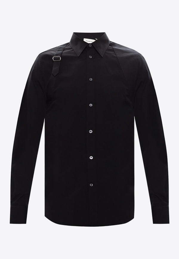 Alexander McQueen Harness Long-Sleeved Shirt Black 624753 QPN44-1000