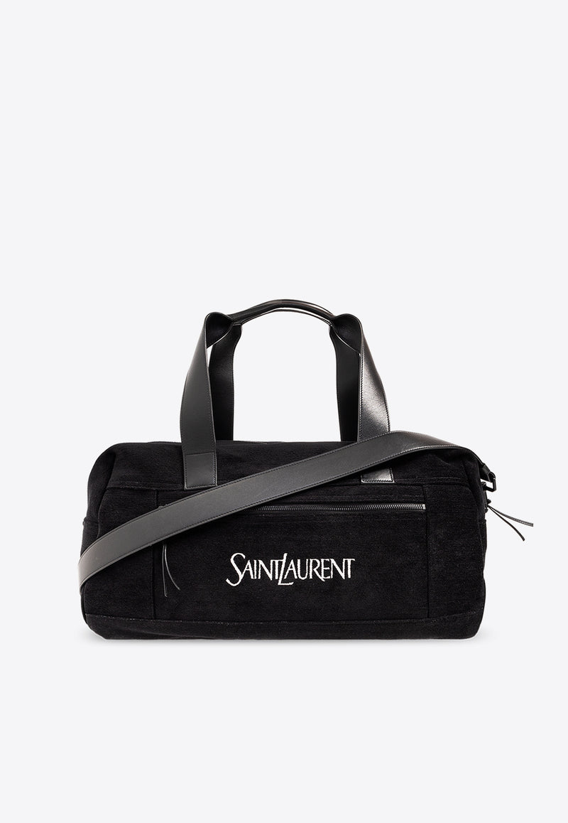 Saint Laurent Large Signature Logo Duffle Bag Black 594400 FACGA-1070