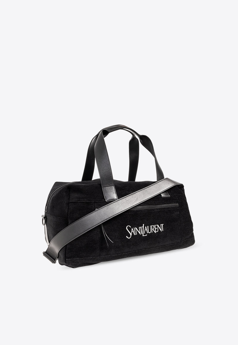 Saint Laurent Large Signature Logo Duffle Bag Black 594400 FACGA-1070