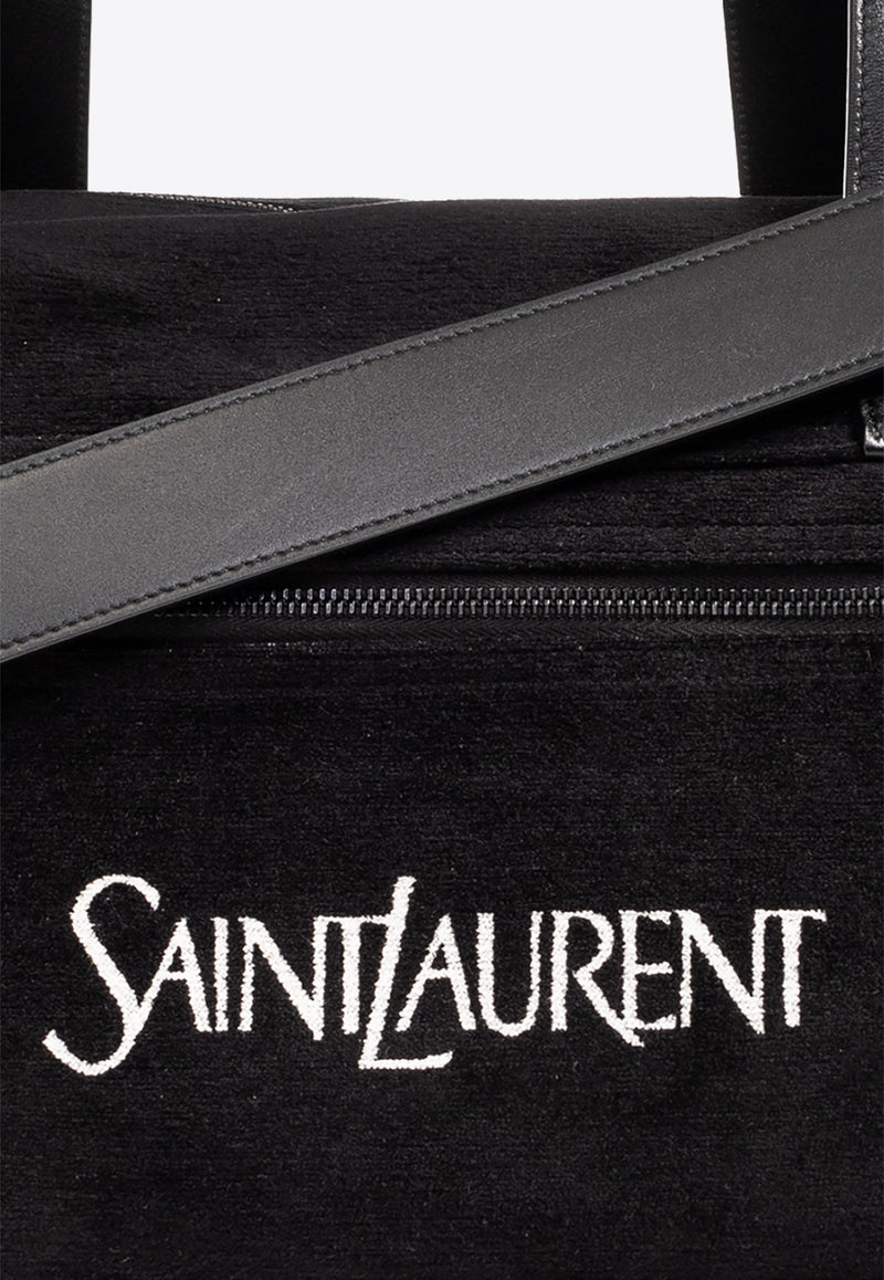 Saint Laurent Large Signature Logo Duffle Bag Black 594400 FACGA-1070