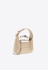 Alexander McQueen The Mini Jeweled Leather Hobo Bag Beige 731136 DYTAB-2630