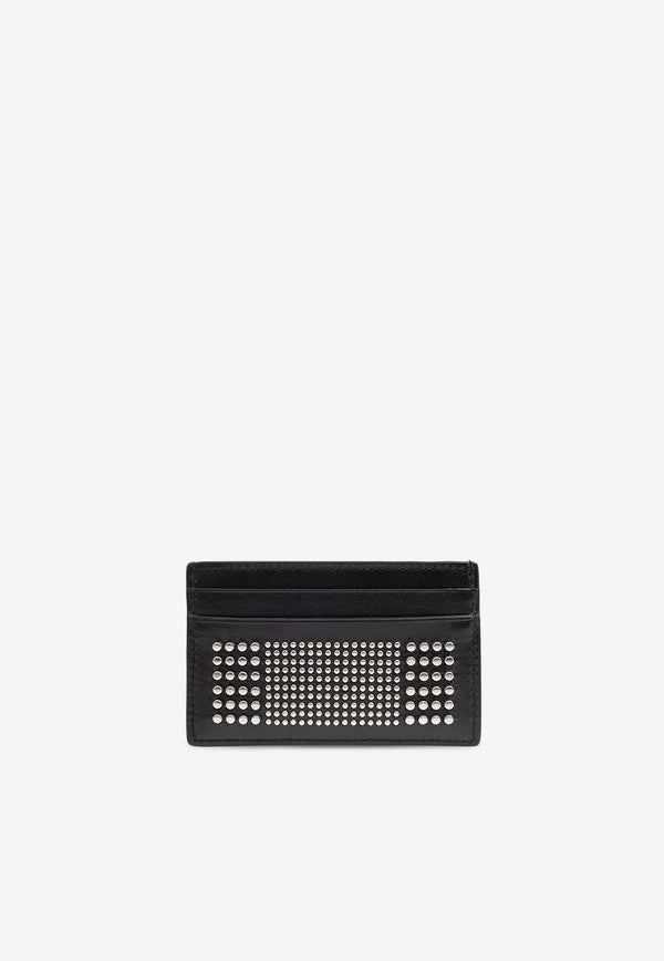 Alexander McQueen Studded Leather Cardholder Black 736230 1AAQ2-1000