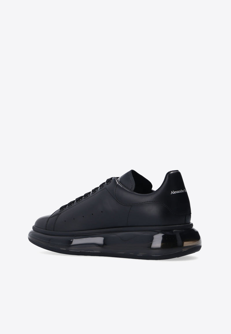 Alexander McQueen Oversized Leather Low-Top Sneakers Black 604232 WHX98-1000