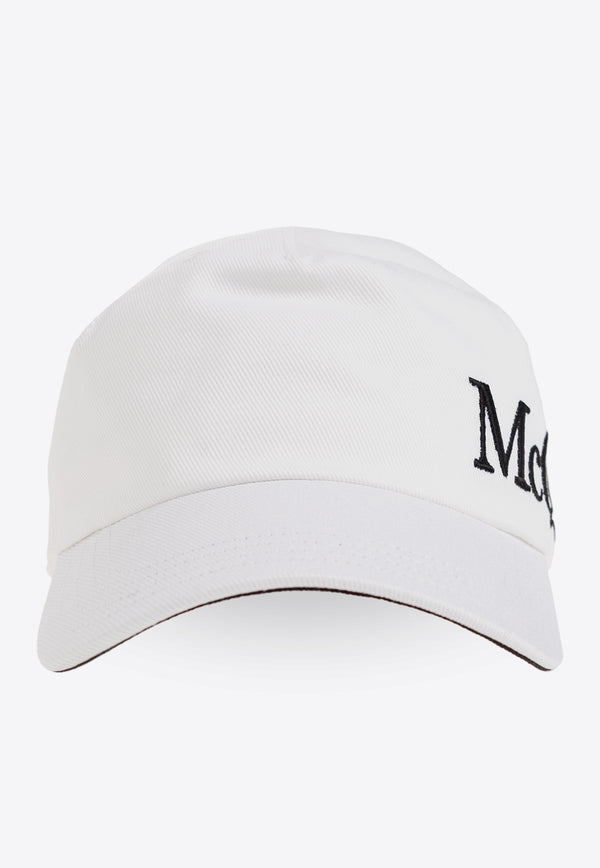 Alexander McQueen Logo Embroidered Baseball Cap White 632896 4105Q-9060