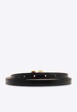 Alexander McQueen The Knuckle Thin Leather Belt Black 757573 1BR0T-1000