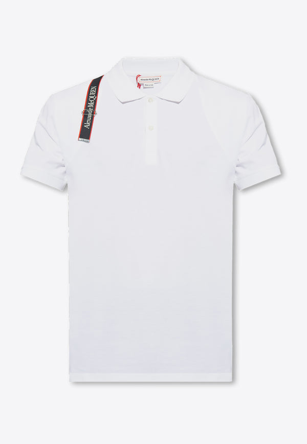 Alexander McQueen Harness Logo Polo T-shirt White 625245 QSX33-9000