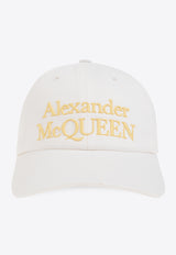 Alexander McQueen Logo Embroidered Baseball Cap White 688658 4105Q-9075