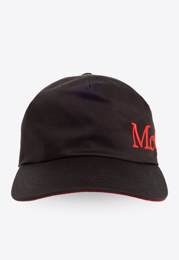 Alexander McQueen Logo Embroidered Baseball Cap Black 632896 4105Q-1074