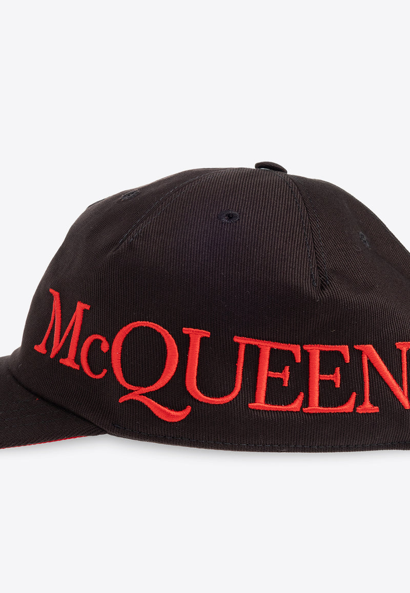 Alexander McQueen Logo Embroidered Baseball Cap Black 632896 4105Q-1074