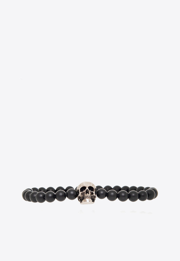 Alexander McQueen Skull Beaded Bracelet Black 706979 1AAIX-1010
