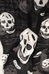 Alexander McQueen Skull Print Wool Scarf Black 774305 3222Q-1078