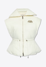 Alexander McQueen Beaded Logo Puffer Vest White 775256 QEAE4-9015