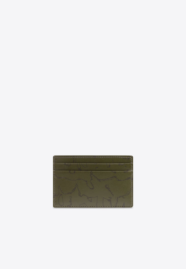 Alexander McQueen Graphic Print Leather Cardholder Green 736230 1AAQ4-2650