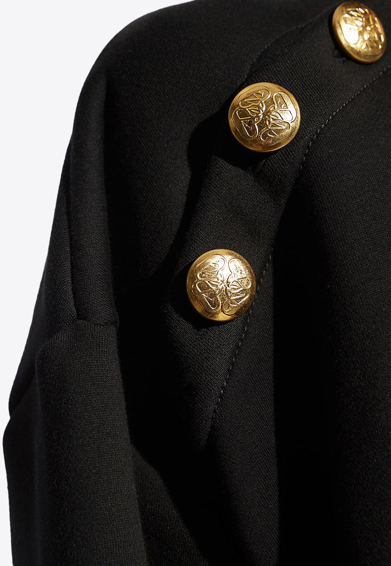 Alexander McQueen Button Embellished Crewneck Sweatshirt Black 776787 QLAC7-1000