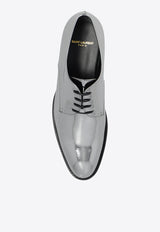 Saint Laurent Adrien Metallic Leather Derby Shoes Silver 754753 AAAQB-1346