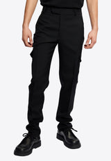 Alexander McQueen Straight-Leg Wool Cargo Pants Black 774166 QUAAC-1000