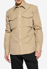 Alexander McQueen Long-Sleeved Buttoned Shirt Beige 765948 QSAAI-9730