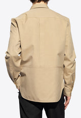 Alexander McQueen Long-Sleeved Buttoned Shirt Beige 765948 QSAAI-9730