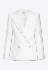 Alexander McQueen Double-Breasted Buttoned Blazer White 768488 QEAE5-9000