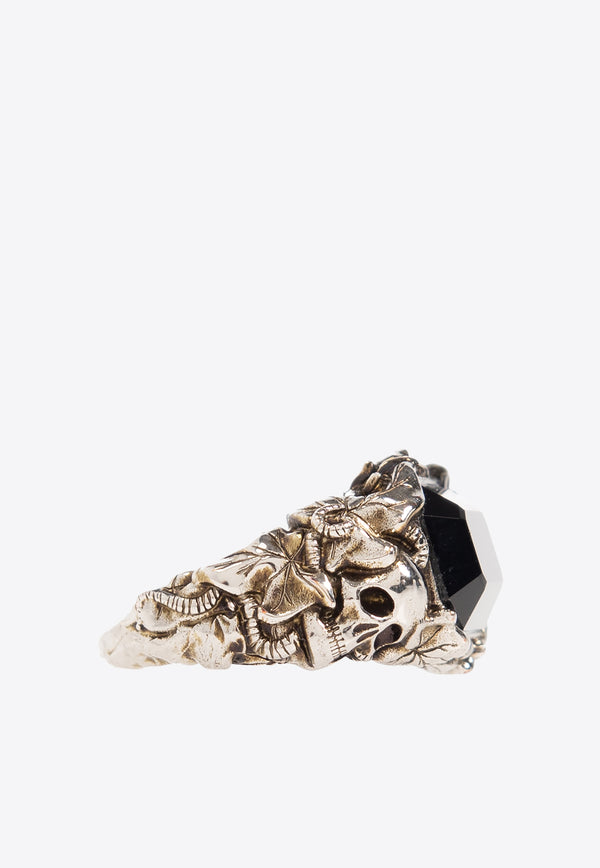 Alexander McQueen Ivy Skull Ring Silver 774131 J160Y-1260