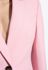 Alexander McQueen Single-Breasted Buttoned Blazer Pink 780923 QEAAA-5067