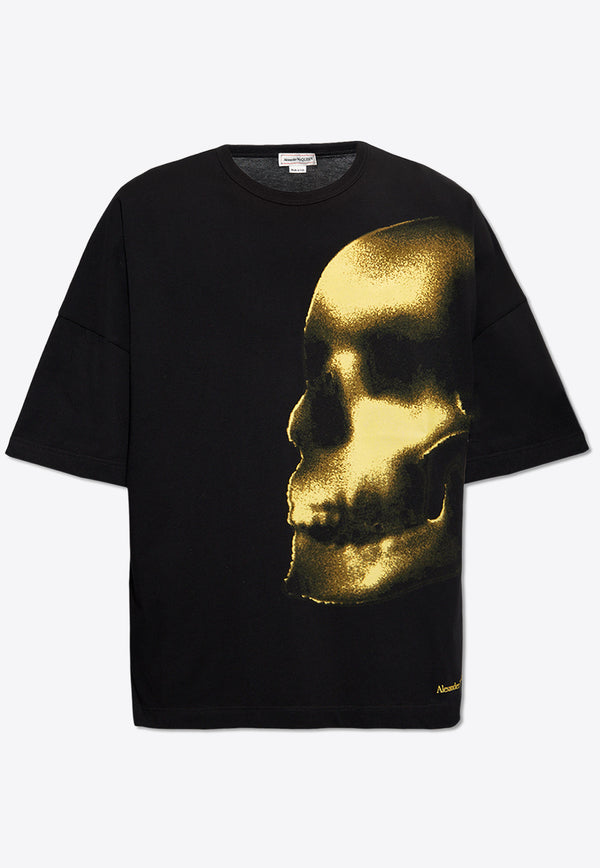 Alexander McQueen Skull Print Crewneck T-shirt Black 776341 QTAAM-0510