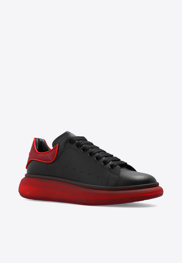Alexander McQueen Oversized Leather Low-Top Sneakers Black 777222 WIE9D-1282