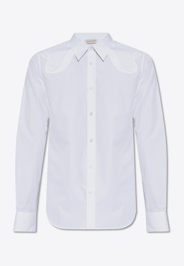 Alexander McQueen Seal Motif Long-Sleeved Shirt White 774394 QNAAD-9000