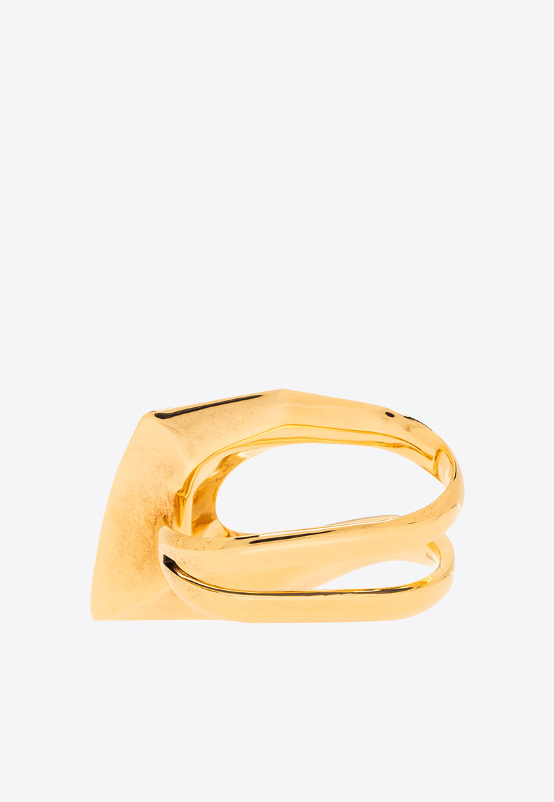 Alexander McQueen Modernist Double Ring Gold 781005 J160T-0448
