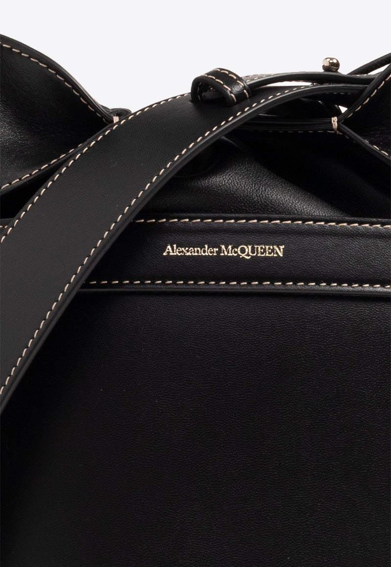Alexander McQueen The Bow Calf Leather Bucket Bag Black 775912 1BLUU-1000