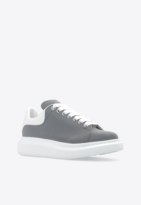 Alexander McQueen Reflective Leather Low-Top Sneakers Gray 781719 W4XM1-1744