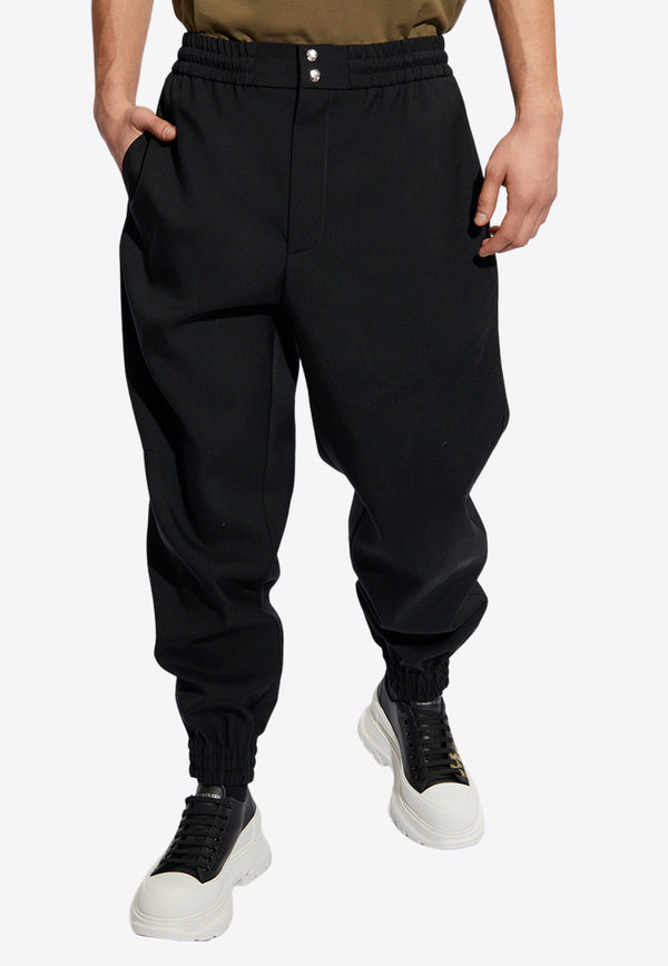 Alexander McQueen Tailored Wool Track Pants Black 774187 QUAAC-1000