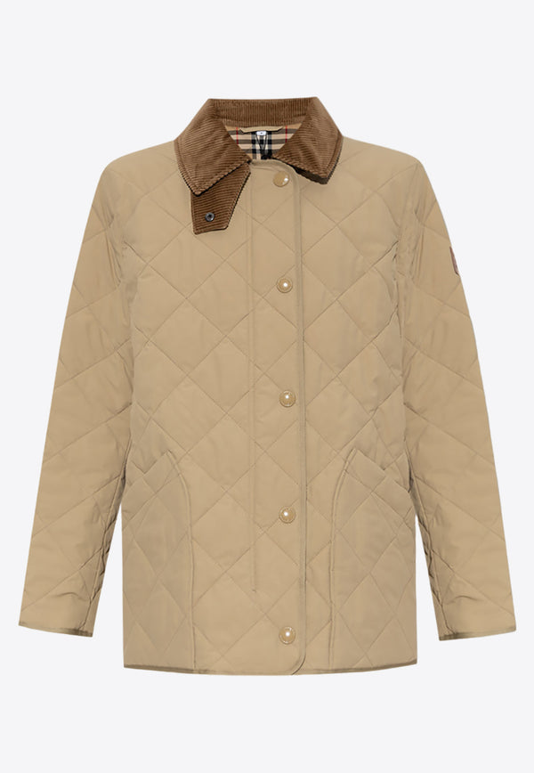 Burberry Quilted Thermoregulated Barn Jacket Beige 8021468 A1366-HONEY