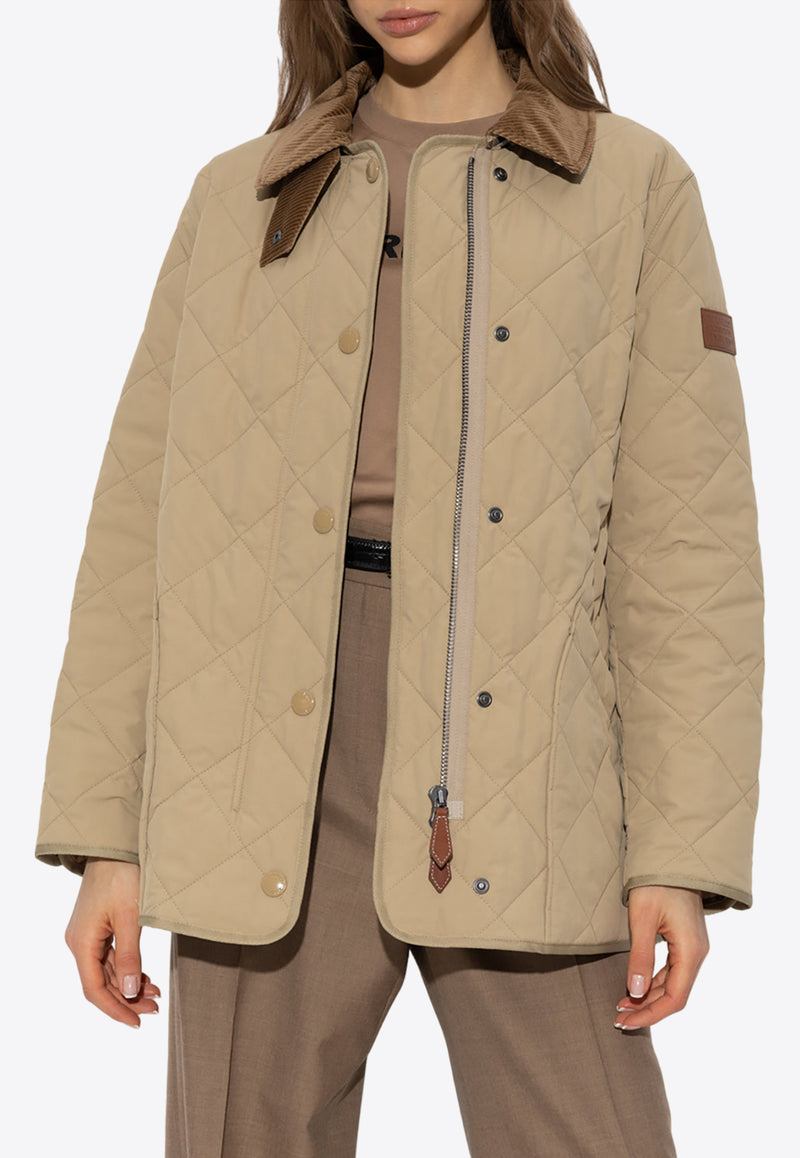 Burberry Quilted Thermoregulated Barn Jacket Beige 8021468 A1366-HONEY