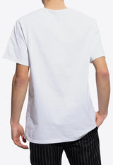 Alexander McQueen Logo Embroidered T-shirt White 776281 QXAAB-9000