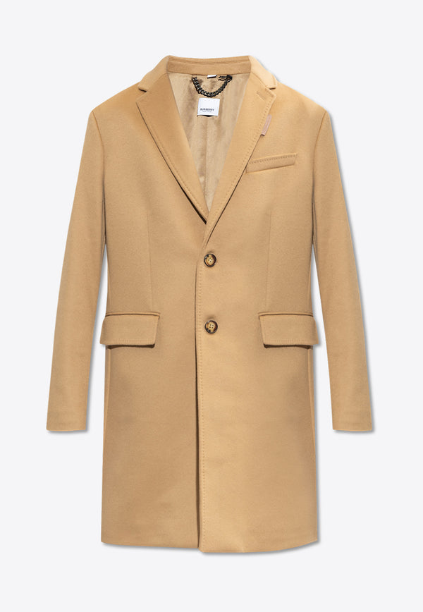 Burberry Single-Breasted Wool Cashmere Coat Beige 8058261 A1420-CAMEL