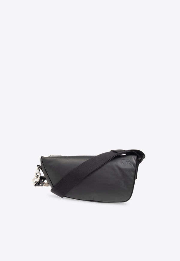 Burberry Shield Leather Shoulder Bag Black 8078402 A1189-BLACK