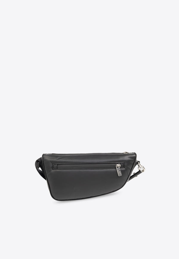 Burberry Shield Leather Shoulder Bag Black 8078402 A1189-BLACK