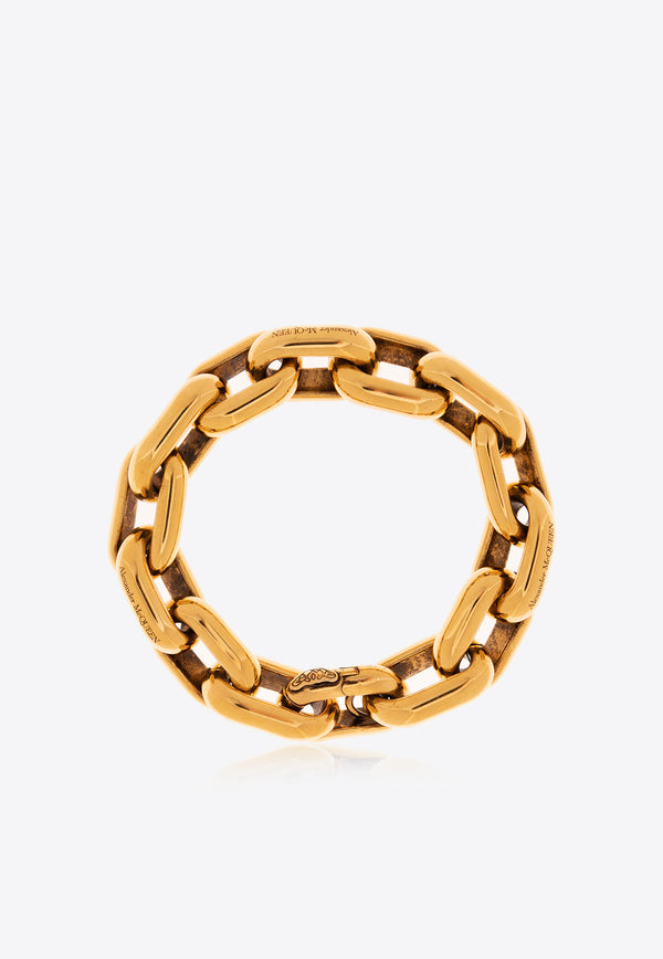 Alexander McQueen Logo-Engraved Peak Chain Bracelet Gold 780963 J160K-8500