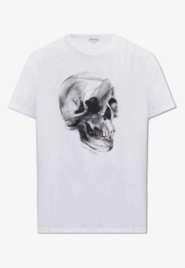 Alexander McQueen Skull Graphic Print Crewneck T-shirt White 776326 QTAAV-0909