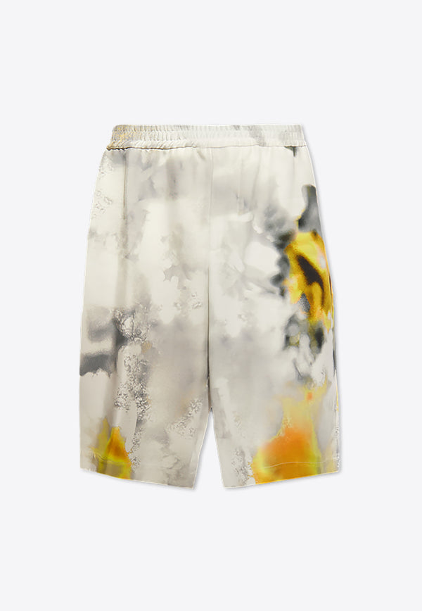 Alexander McQueen Obscured Floral Printed Shorts White 777590 QQAAC-9115