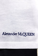 Alexander McQueen Logo Embroidered Polo T-shirt White 776374 QXAAJ-9000