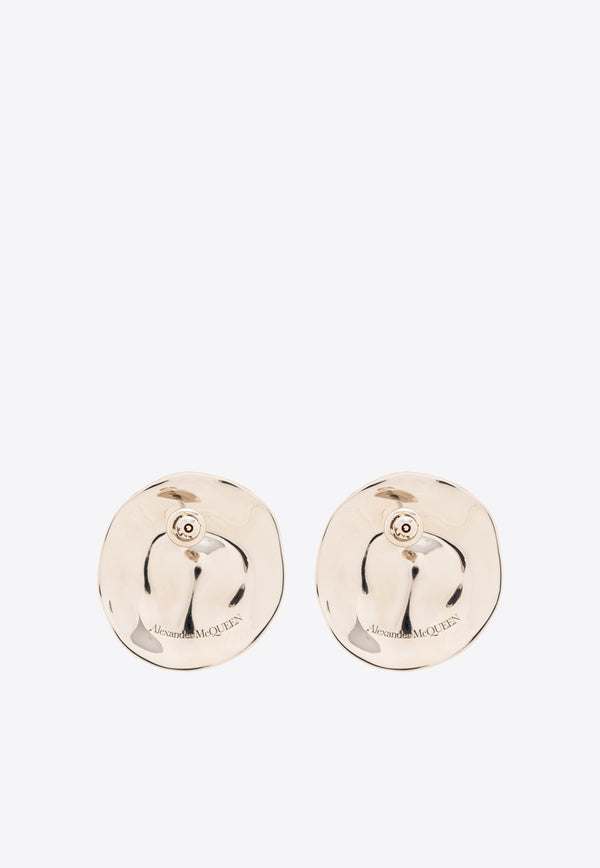 Alexander McQueen Beam Brass Stud Earrings Silver 781156 J160Y-0446