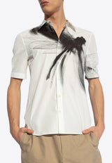 Alexander McQueen Dragonfly Print Short-Sleeved Shirt White 778188 QOAAG-9080