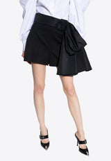 Alexander McQueen Bow Embellished Mini Tailored Shorts Black 781002 QJAAC-1000